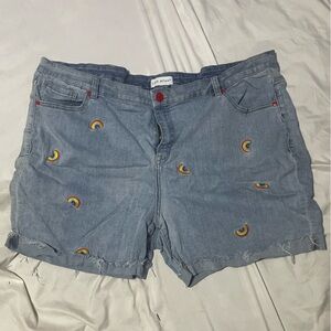 Pride rainbow jean shorts